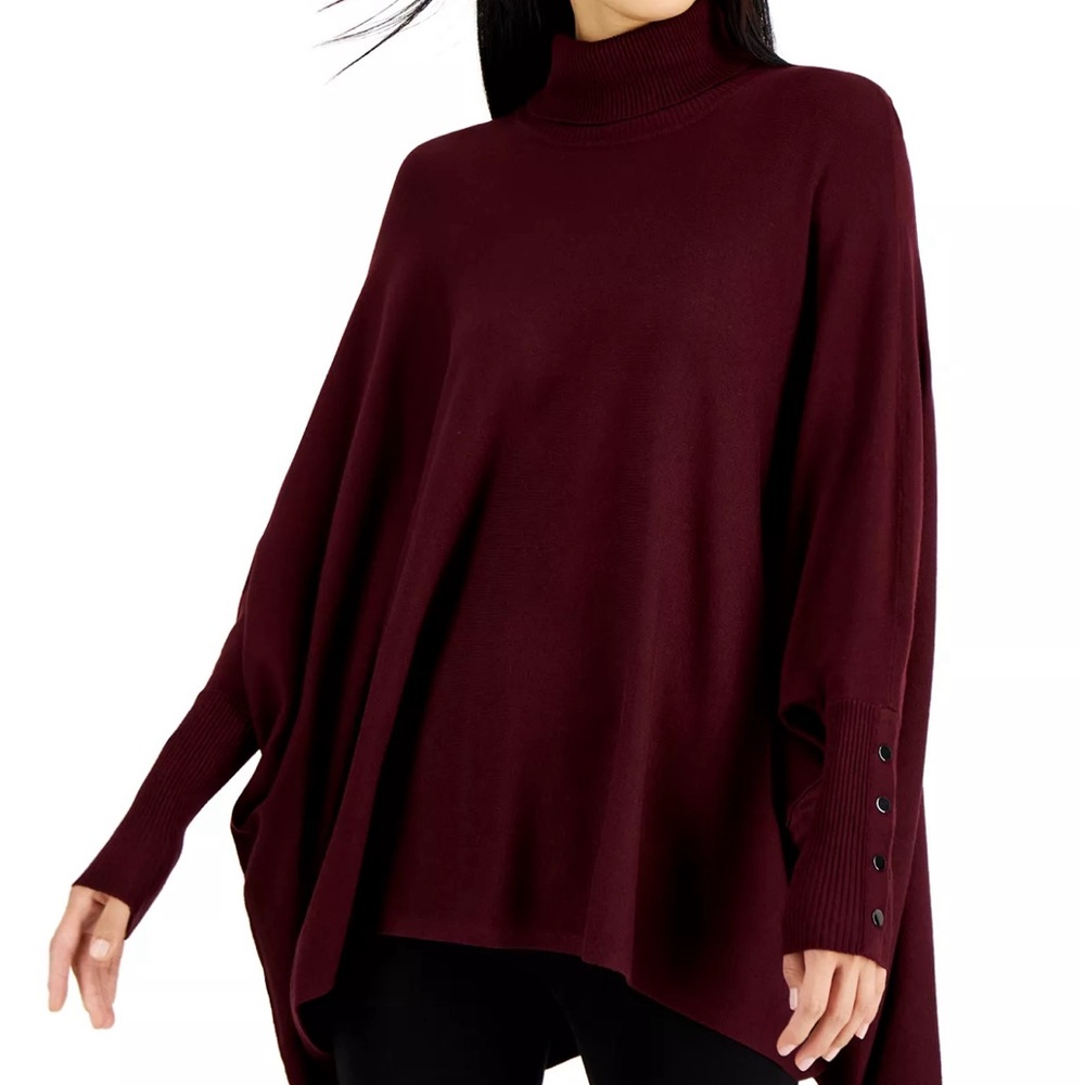 Alfani turtleneck poncho sweater